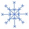 Elegant ornate snowflake. Snowfall icon. Ice symbol