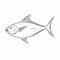 Elegant Outlines: A Captivating Tuna Fish Drawing