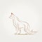 Elegant Outlines: A Dynamic Illustration Of A Fox On Light Paper