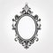 Elegant Oval Frame With Intricate Details And Retro Charm