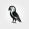 Elegant Parrot Icon: Tropical Symbolism In Black And White