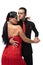 Elegant, passionate couple of dancers performing tango