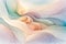 elegant pastel dreamy waves of abstract art. ai generated