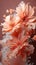 Elegant Peach Blossoms with Smoky Abstract, 2024 Color Trend. GenerativeAI