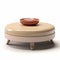 Elegant Peach Stool With Bowl: 3d Rendered Coffee Table Ottoman