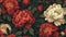 Elegant Peonies Floral Seamless Pattern on Dark Background