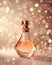 Elegant Perfume Bottle with Golden Glitters. Generative ai