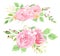 Elegant pink flowering raster illustration