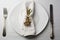 Elegant place setting white and gold
