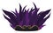 Elegant plume decorated with purple feathers in cartoon style, Vector illustration