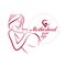 Elegant pregnant woman body silhouette drawing. Vector illustration of mother-to-be fondles her belly. Mothers day conceptual