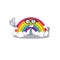 An elegant rainbow Businessman mascot design wearing glasses and tie