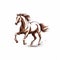 Elegant Realism: Brown Horse Galloping On White Background