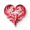 Elegant Red Cut Paper Heart Design Inspired By Serge Marshennikov