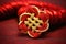 Elegant Red And Gold Chinese Knot Symbolizing Unity And Harmony Chinese New Year. Generative AI