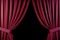 Elegant Red Theater Curtains Opening to Black Background