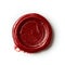 Elegant Red Wax Seal Stamp Isolated on White Background. Generative ai