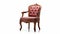 Elegant Retro Charm: Antique Art Chair In Dark Pink And Light Brown