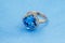 Elegant ring, blue topaz