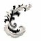 Elegant Rococo-inspired Black And White Pattern On White Background