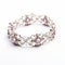 Elegant Rococo-inspired Silver And Pink Crystal Bangle