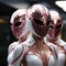 Elegant Rose Gold Geometric Space Helmets and Suits. AI generation