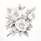 Elegant Rose Line Art: Detailed Anatomy And Delicate Flowers