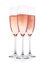 Elegant Rose pink champagne glasses with bubbles