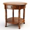 Elegant Round Wooden Table With Drawer - 3d High Resolution Side Table