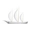 Elegant sailing yacht isolated on white. White sailboat.