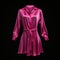 Elegant Satin Dress In Hot Pink - Hyper Realistic Pajamas Fuchsia Dress