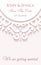 Elegant save the date paper style card with lace decoration, vin