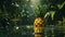 An elegant scene featuring a luscious pineapple surrounded by a magical background, with impeccable lighting that enhances the