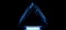 Elegant Sci Fi Futuristic Detailed Hi Tech Alien Glowing Neon Blue Light On Triangle Shaped Metal Structure On Dark Black