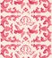 Elegant seamless Chinese style botanic garden flower pigeon pattern background