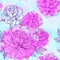 Elegant Seamless color peony pattern, vector illustration