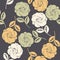 Elegant seamless pattern with colorful roses