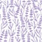 Elegant seamless pattern with lavender flowers hand drawn on white background. Backdrop with meadow flowering plant