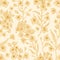 Elegant seamless pattern of rapeseed plant or canola flowers. Endless repeatable floral texture in retro style. Backdrop