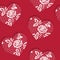 Elegant seamless pattern Valentine`s Day with lacy red hearts