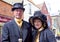 Elegant senior couple in vintage costume.