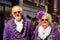 Elegant senior couple in vintage costume.