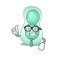 An elegant serratia marcescens Businessman mascot design wearing glasses and tie