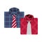 Elegant shirts with neckties isolated icons