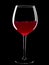 Elegant silhouette glass of red wine on black background