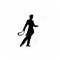 Elegant Silhouette Of A Man Holding A Whip - Biomorphic Gender-bending Iconography