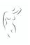 Elegant silhouette of nude slender girl. Stylized image of woman.