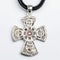 Elegant Silver Celtic Cross Pendant on White Background, Generative AI