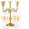 Elegant, simple image. Glasses of champagne and candelabra.