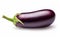 Elegant Simplicity: Single Ripe Eggplant on White Background